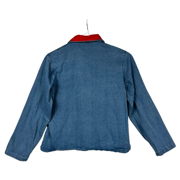 Cowboy Christmas Denim Shirt Women's Large Embroidered Horse Tantrums Medium - Picture 2 of 8